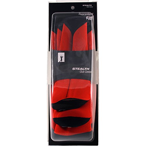 Stealth Set of 3 Golf Club Headcovers for Drivers - Red - Thumbnail 2