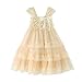Kaiya Angel Girl Dress Wedding Soft Lace Chiffon Tulle Breathable Party Dress Champagne Small