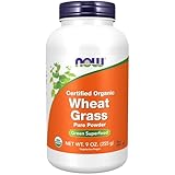 NOW Foods Supplements, Certified Organic and Non-GMO, Wheat Grass Powder, Green Superfood, 9-Ounce