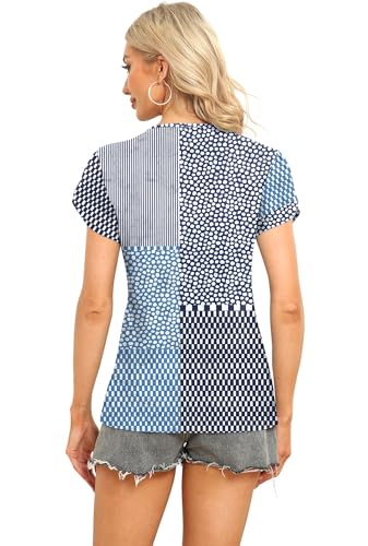 Image of Womens Petal Sleeve Tops Summer Trendy T Shirt Casual Loose Square Neck Button Blouse Tees