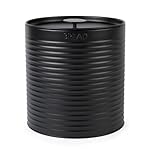 Russell Hobbs Ribbed Round Bread Bin – Metal Bread Box, Large Kitchen Canister, Countertop Storage/Organisation, Durable Powder-Coated Steel, Pull Top Lid, Easy to Clean, Ribbed Design, Black