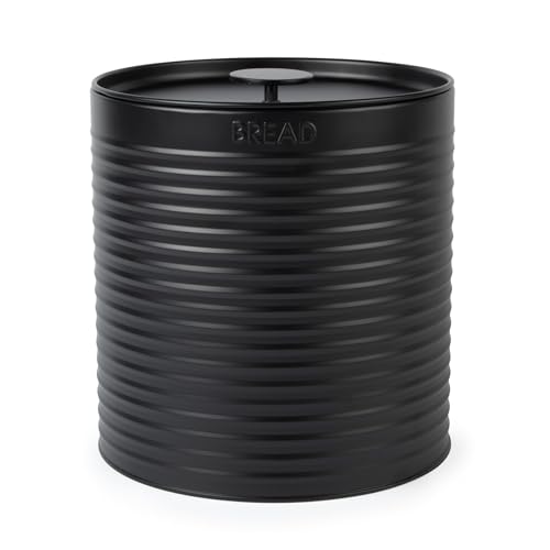 Russell Hobbs Ribbed Poubelle à Pain – Boîte à pain en métal, grande boîte de cuisine, rangement/organisation du comptoir, acier durable, couvercle à...