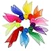 ISIYINER Tanz Tücher 20 stück Bunt Square Jongliertücher Performance Schals für Kindergarten Kinder Mädchen Party-Aktivitäten Zubehör Dekoration 60 x 60 cm 10 Farben