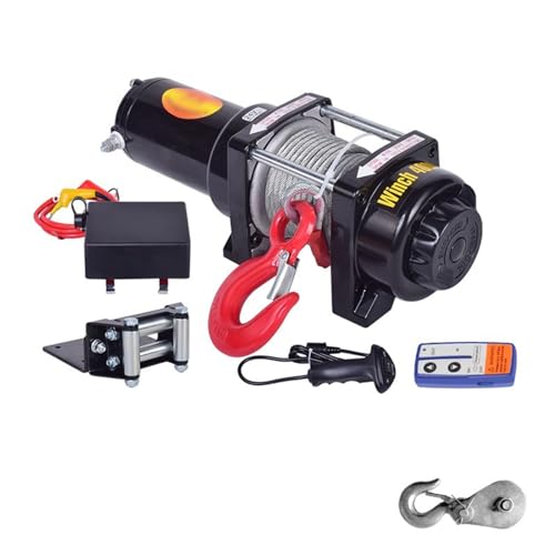 Image of Portable Small Electric Hoist, Electric Vehicle-Mounted Crane Winch, Off-Road Vehicle Self-Rescue Winch (4000 Lbs Dual Switch)