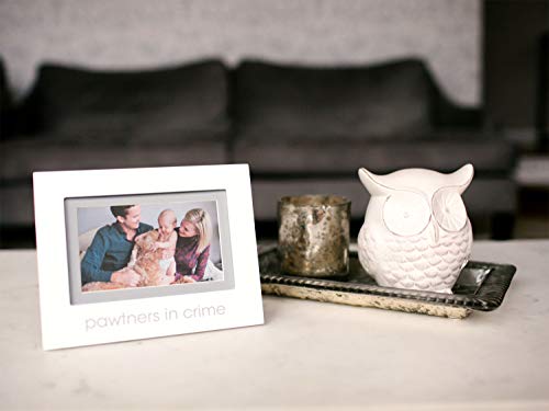 Pearhead Pawtners In Crime Sentiment Keepsake Picture Frame, Pet And Baby Best Friends Frame, Gender-Neutral Baby Nursery Décor Accessory, White #TOP4