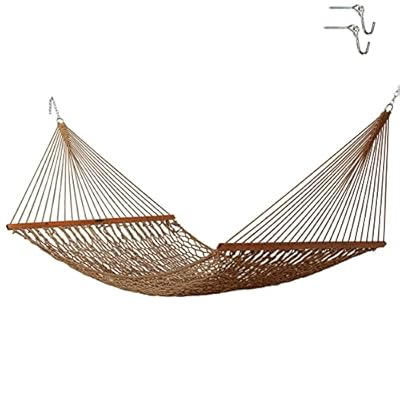 Original Pawleys Island Deluxe Antique Brown Duracord Rope Hammock with Extension Chains & Tree Hooks, Handcrafted in…