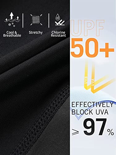 Attraco Swim Leggings Women Swimming Pants Upf 50+ Rash Guard Pants Black L #TOP4