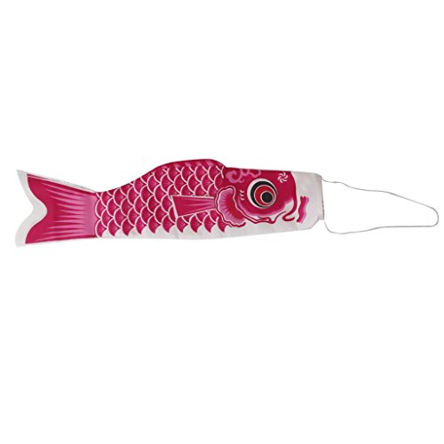 Inzopo 55cm Japanese Windsock Carp Flag Koi Nobori Sailfish Fish Wind Streamer Pink