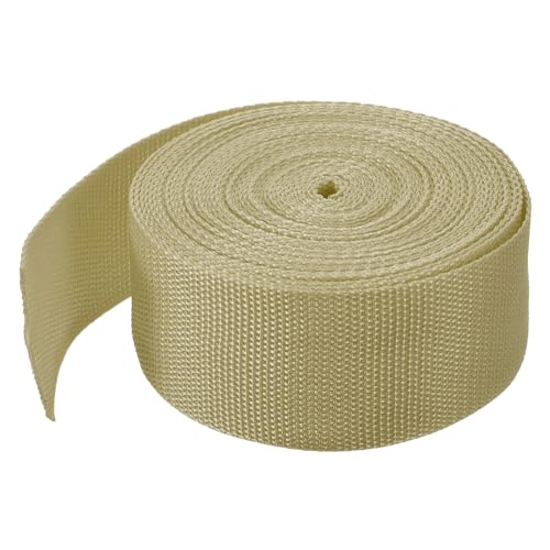 Image of MECCANIXITY Lightweight Polypropylene Webbing Strap 2 inch 10 Yard Backpack Strapping Band Light Khaki for Outdoor Luggage Cargo Straps