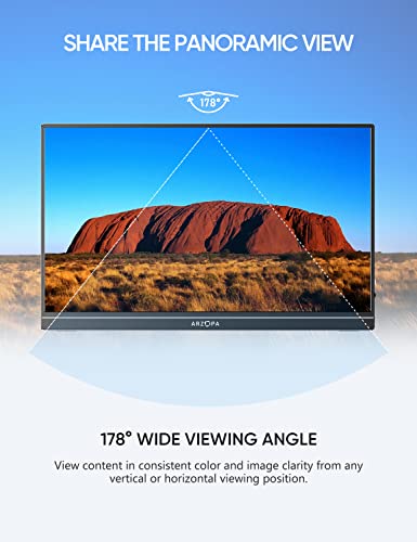 Arzopa Portable Monitor 17.3 Inch, 1080P Fhd Hdr Ips Laptop Computer Monitor Hdmi Usb C External Screen With Dual Speakers For Pc Mac Phone Xbox Switch Ps5 -A1 Max #TOP3