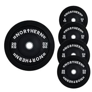 Olympic Weight Plate Disc Rubber Coated Cast Iron Bumper Weight Lifting Plates Vinyl Set for Deadlift Barbells Dumbbell Bars Strength Training Home Gym Fitness Workout 5,10,15,20KG Single & Set