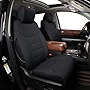 EKR Custom Fit Full Set Car Seat Covers for Select Toyota Tundra 2022 2023 2024 - Leatherette (Black)