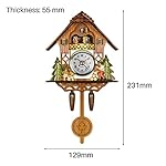 Hztyyier Antique Wooden Cuckoo Clock Traditional Northwest European Auto Swing Bell Pendulum Home Decor Hanging Cuckoo Clock (CM001) - Image 2