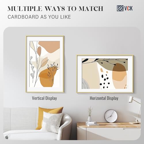 Image of VCK 24x36 Poster Frame, Gold Metal - Matted to 20x30, 3 Pack, for Artwork