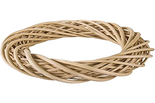 Rayher 65018000 Couronne en osier blanc, blanc, écorcé, matériau naturel, 1 pce., 30 cm Ø, 7 cm d’épaisseur, décoration d’intérieur, Noël, pâques, printemps, automne