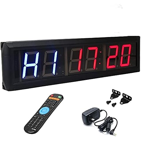 BTBSIGN Workout Timer Wall Interval Clock Count Down/Up Stopwatch with Remote (2.3inch Blue and Red) Cover