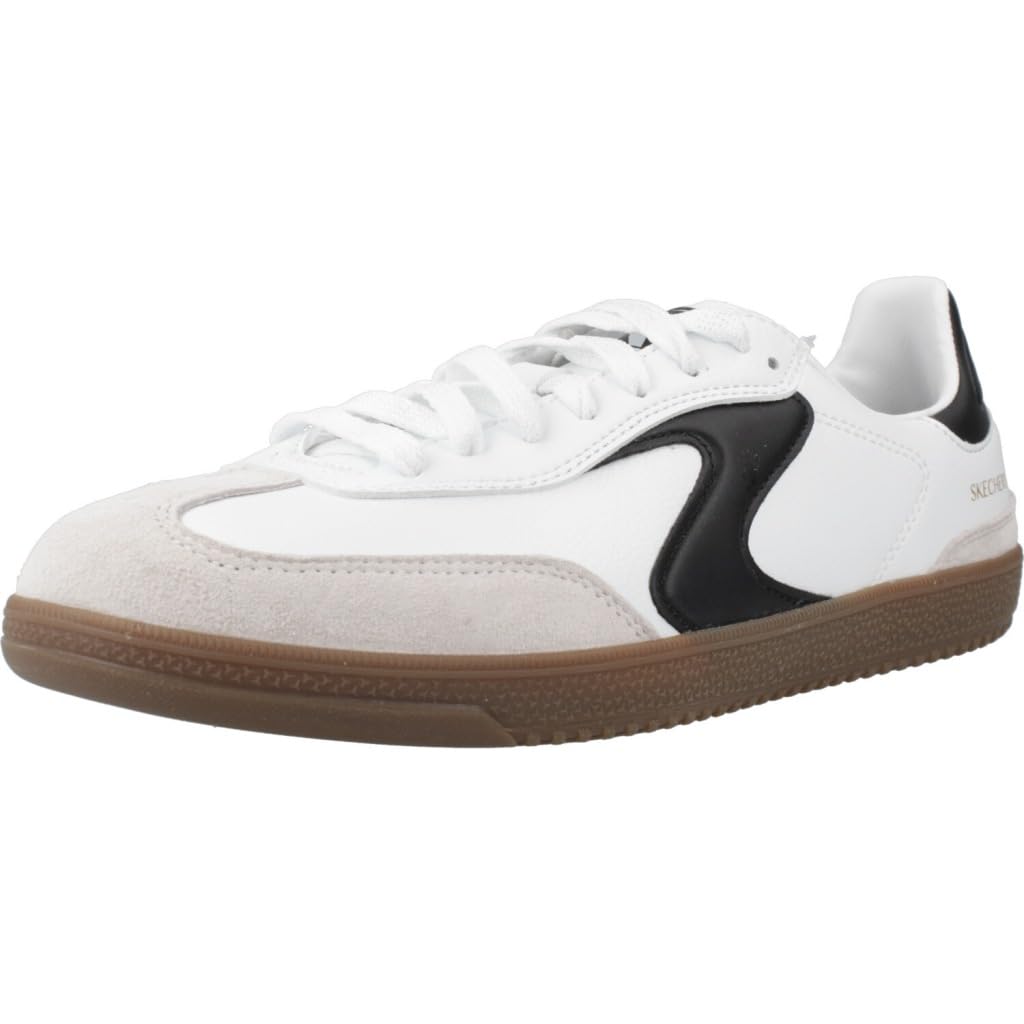 Skechers Women's White,Black Hotshot - Kickoff Sneaker In White/Black, Size 5 | Synthetic/Leather