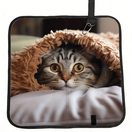SDTYKHJ Cat Under Blanket Outdoor Sitting Pad, Foldable Portable Stadium Seat Cushion for Backpacking Bleacher Cushion with Hook Waterproof Seat Pad