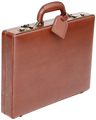 Luxury Leather Unisex Slim Executive Case Attache Briefcase Business Bag With Tablet Pouch