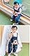 DEBAIJIA Baby Jungen Mädchen Denim Latzhose Kleinkind Hosenträger Jeans Overall Lächeln Waschbär Herstellergr.90 - Deutsche Gr.83/91