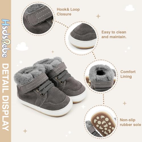 Image of HsdsBebe Baby Boys Girls Pu Leather Hard Bottom Walking Sneakers Toddler Rubber Sole First Walkers Infant Cartoon Slippers Crib Shoes