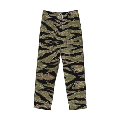 Tiger Stripe Camo Print Men Relaxation Pajama Pants Soft Lightweight Lounge Bottoms With Drawstring Pants4