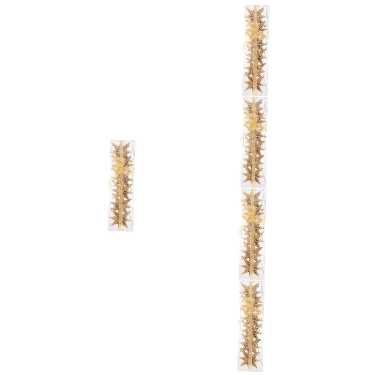 Cabilock 5 Sätze Goldener Sternanhänger Weihnachtsbaumdekoration Weihnachtsstern Christbaumanhänger Gold Christmas Tree Ornaments Weihnachtsdeko Stern-anhänger Weihnachtsschmuck 6 Stück * 5