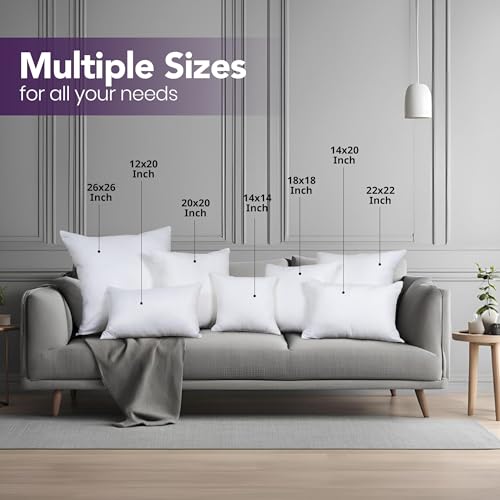 Image of Utopia Bedding 14x14 Pillow Inserts, Set of 2, White - Indoor Decorative Throw Pillows for Bed, Sofa & Couch - Soft, Supportive & Fluffy Cushion Inserts