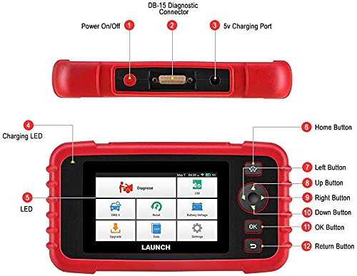Launch Crp129X Elite Obd2 Scanner,2023 Lifetime Free Online Update Scan Tool,8 Reset Epb/Sas/Tpms/Bms/Throttle/Oil Reset, Injectorcoding,Abs/Srs/Tcm/Engine,Auto Vin,Car Scanner Diagnostic For All Cars #TOP7