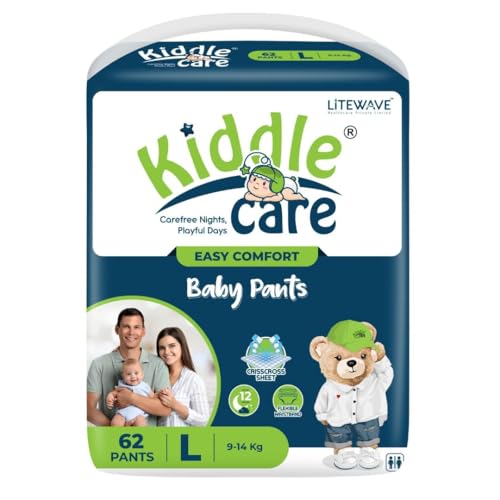Image of Easy Comfort Pants Style Baby Diapers | Large (L) | 62 Count | 9-14 Kg | Soft Stretch Fit with Wetness Indicator & Leak Lock