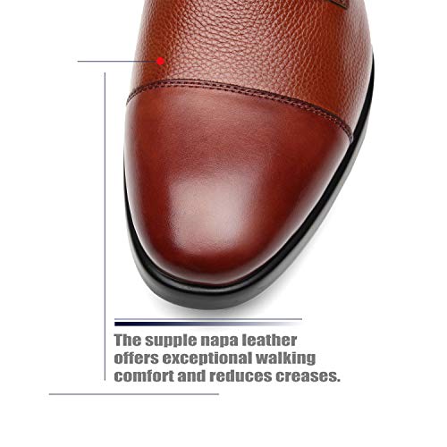 La Milano Sapatos masculinos de couro largo sem cadarço com bico quadrado e mocassim masculino confo