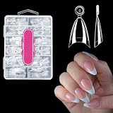 【Diseño y Estilo】La forma corta y almendrada proporciona a los dedos una silueta elegante y femenina. Gracias a su apariencia transparente, son perfectas como base para diseños creativos y manicura personalizada.