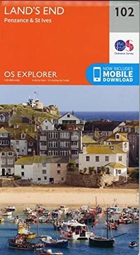 Land’S End Map | Penzance & St Ives | Ordnance Survey | Os Explorer Map 102 | England | Walks | Hiking | Maps | Adventure