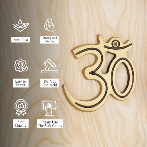 Image of COMPASS Brass Home Decorative Decor OM,Wall Hanging Showpiece, Antique | DI OM | 150MM X150 MM | Pack OF 1