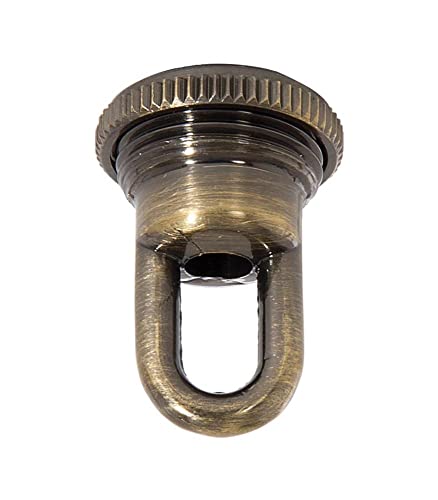 Image of B&P Lamp Solid Cast Brass Screw Collar Loop for 1-1 /16 Inch Center Hole Canopies, 1 /4IP, Antique Brass