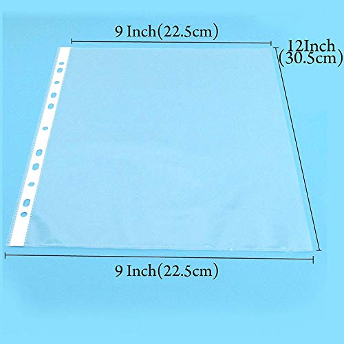 Image of 100 Pcs 100 Micron Transparent Document Sleeves, Leaf Sheet Clear Certificates /Waterproof Sheet Protectors 11 Holes Punched Ring Files Folder (A4 Size) (100 Sheets - 100 Micron)
