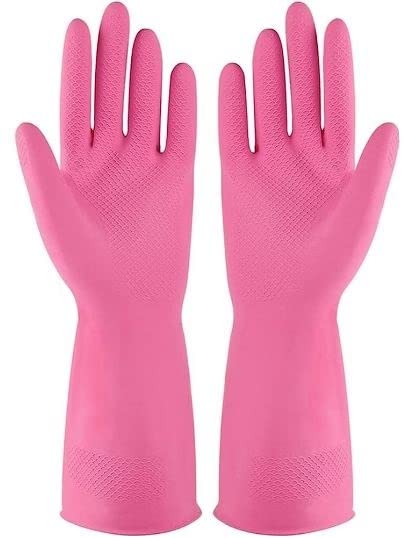 Voblin Reusable Household Gloves Dishwashing Kicthen gloves Bathroom Cleaning Pet Hair Care Car Washing (Pack of 2 Pair)