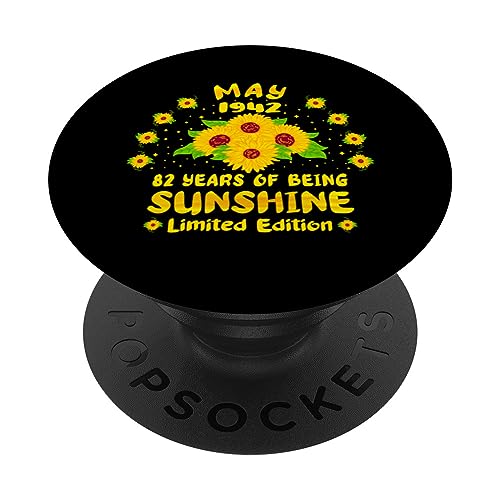 82 Cumpleaños Amantes del girasol de 82 años nacidos en mayo de 1942 PopSockets PopGrip Intercambiable