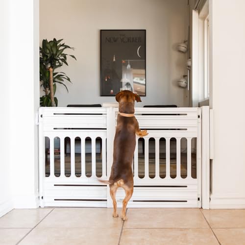 Barrière de sécurité pour chien extensible 61-100cm Iris Ohyama blanche - 4