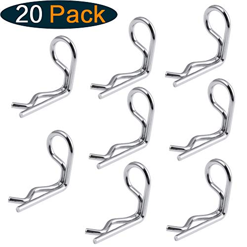 Hobbypark Rc Body Clips 90-Degree Angle Springy Pins For All 1/8 Scale & Traxxas 1/10 Slash Vxl Rustler Stampede Trx-4 Car Crawler Truck Buggy Drift Touring (20-Pack) (Sliver) #TOP4