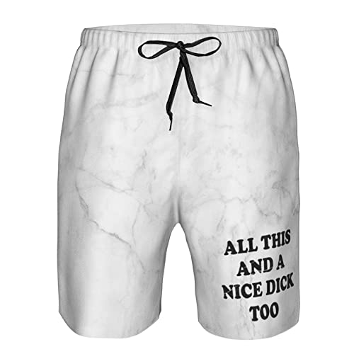 ONVOWO All This and A Nice Dick Too Gifts for Women Men Gifts Men's Beach Shorts Casual Lightweight Drawstring Shorts White
