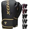 RDX-Boxing-Gloves-Sparring-Muay-Thai-Premium-Maya-Hide-Leather-Kara-Patent-Pending-Kickboxing-MMA-Training-Punch-Bag-Focus-Mitts-Pads-Double-end-Ball-Punching-Workout-Ventilated-Palm RDX Boxing Gloves Men Women, Pro Training Sparring, Maya Hide Leather Muay Thai MMA Kickboxing, Adult Heavy Punching Bag Gloves Mitts Focus Pad Workout, Ventilated Palm