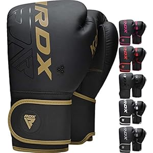 RDX Boxing Gloves Men Women, Pro Training Sparring, Maya Hide Leather Muay Thai MMA Kickboxing, Adult Heavy Punching Bag Gloves Mitts Focus Pad Workout, Ventilated Palm