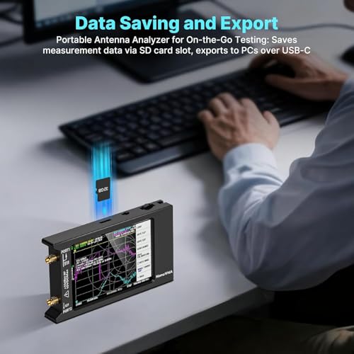 AURSINC NanoVNA-H4 Vektornetzwerkanalysator mit 32GB-Speicherkarte, aktuellste Version V4.4, 9 kHz–1,5 GHz, 4-Zoll-Touchscreen,VHF und UHF-Messungen von S-Parametern, SWR, Phasenwinkel