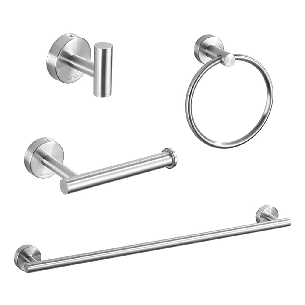 Ensemble accessoires de salle de bain acier inoxydable argent brossé haut de gamme