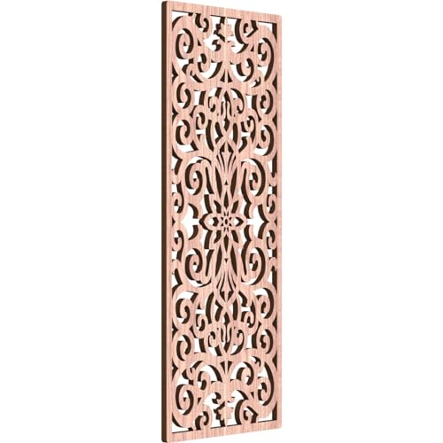 Image of Buel Decorative Pierced Fretwork Wood Wall Panels, 11 3 /8 inchW x 29 3 /8 inchH x 3 /8 inchT, Walnut