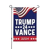 bandiera trump-vance '24 bandiere da giardino trump-vance '24 novità bandiera da giardino 12x18 banner da giardino a doppia faccia per feste
