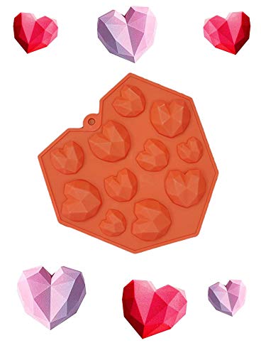 Image of Cake Decor - 11-Cavity Heart Silicone Mould - Non-Stick, BPA-Free, Flexible, Food-Grade - for Chocolate, Candy, Jelly, Fondant, Cake, Soap, Resin Crafts - Oven, Microwave, Freezer Safe