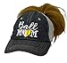 Cocomo Soul Embroidered Ball MOM Softball Mom Baseball Mom Messy BUN HIGH Ponytail Mesh Trucker Style Hat Cap 273 Dark Grey