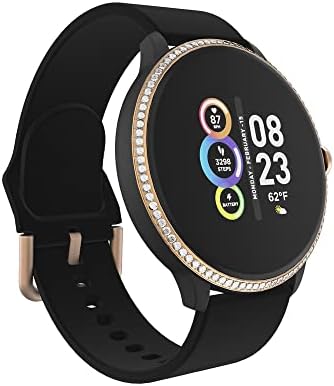 Itech Fusion 2 R Health and Fitness Smart Watch with 24/7 Heart Rate, Pedometer, Body Temperature Monitor, 14+ Days Battery, Rosegold/Black Mesh (500200R-40-C02)